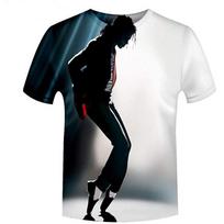Vasaros mada Michael Jackson hip-hopo dainininkas retro šaunus laisvalaikio vyriškas Harajuku gatvės stilius trumpomis rankovėmis XL black