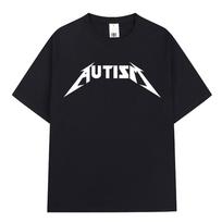 Autism Metal Rock Meme Tshirt Unisex Unisex Fashion Hip Hop Short Sleeve Fashion Harajuku Kawaii Tshirt Unisexs Y2K Clothing S