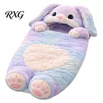 Envelope Sleeping Bag Plush Rabbit for Kids, Winter Bunny Washable Sleep Sack Slumber Bag, Fuzzy Toddlers Boys Girls Comfortable 4