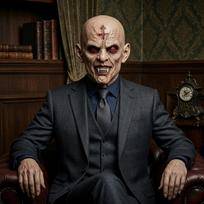 Scary Bald Zombie Mask with Cross Mark Horror Latex Full Head Mask for Halloween Party Costume Cosplay Prop
