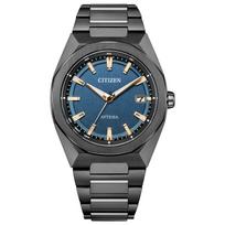 CITIZEN Wristwatch ATTESA CB3045-61L Radio-controlled Waterproof Titanium Lightweight Mens Business Black Blue Octagonal Bezel Made Japan gray