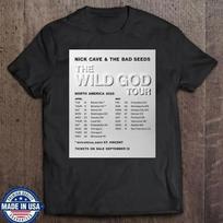 Nick Cave The Bad Seeds Wild God Tour North America T Shirt Full Size S 5xl M black