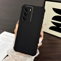 Dėklas realme 14x 5G itin minkštas skysto silikono dėklas Y2K minimalistinė estetika Oro pagalvės apsauga nuo kritimo Dangtelis realme 14x 5G vyno raudonos spalvos