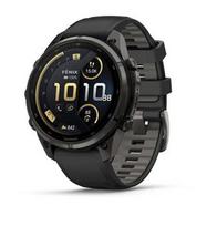 „Garmin fenix 9 Pro“ išmanusis laikrodis, „inReach“, 47 mm, anglies pilkos spalvos DLC titano korpusas su juodu ir akmenukų pilkos spalvos silikoniniu dirželiu