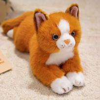 32cm simulation new prone cat doll stuffed plush toy cartoon anime cute pillow pillow for children's birthday gift fun doll 31cm-50cm orange