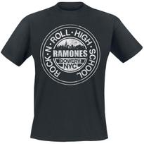 Apvalios apykaklės marškinėliai su Ramones Rock N Roll High School kūrybišku - įkvėptu grafiniu dizainu, featuring punk art, gerbėjams S gray