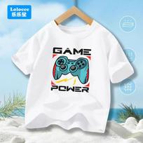 Summer Fashion Game Girl Boy T-Shirt Kids GamePad Graphic Tees Casual Short Sleeve Tops Round Neck Streetwear T Shirts YXJ01 120 white