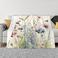 Wildflowers Meadow Art Custom Gift An Ultra-Soft Micro Fleece Blanket 50x60in gray