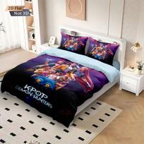 3pcs K-Pop Demon Hunters Print coreless Bedding Set Multi Sized Bedding Dormitory duvet Cover Soft Decoration Machine Washable EU Single(135*200cm)3pcs gray