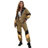 2026 1980-ųjų diskoteka sportinio kostiumo striukė ir kelnės cosplay vakarėlio scenos pasirodymo kostiumas S brown