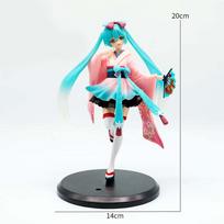 Hatsune Miku Darbalaukio Mielas Veiksmo Figūrėlė 20cm Katės Ausys T-Shirt Versija. Anime figūrėlė Kawaii mergaitės modelis žaislas - Žavingas dekoras wi di blue