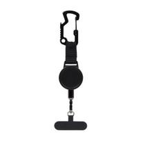 Retractable Keychain with Magnetic Closure Carabiner ID Badge Holder Clip Anti-Theft Security Belt 1pc black