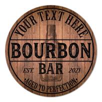 Round Metal Decorative Tag Wall Decor Personalized Bourbon Bar Sign balta