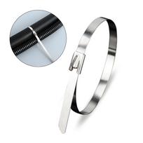 304 Stainless Steel Cable Ties 4.6MM Self Locking Roller Ball Metal Wire Rope Ties for Outdoor Bridge Wiring Marine 100pcs