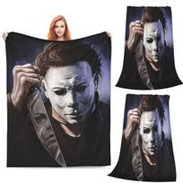Michael Myers Antklodės Minkšta Šilta Flanelinė Mesti Antklodę Dangalas Lovai Svetainei Iškylai Kelionei Namų Sofai 80x120cm gray