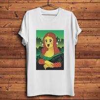 amusing Mona Lisa Monalisa funny artistic tshirt summer short sleeve t shirt Unisex white vintage casual tshirt unisex streetwear S black