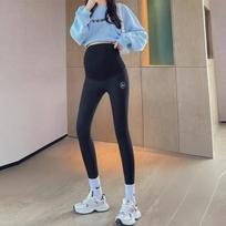 Nėščiosioms didelio dydžio aksomu pamuštos pilvo atraminės kelnės visais sezonais One Size (80-110 jin) gray