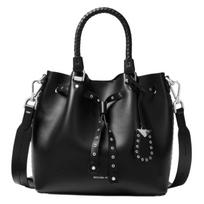 Michael Kors Blakely Logo Ring Leather Bucket Bag Women bags Black 30T8SZLM1I-001 Basic Set (Bag+Dust Bag) black