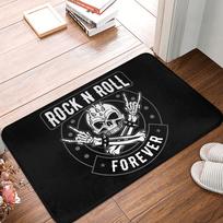 Rockabilly Rock Biker Motorcycle Skull Doormat Mat Anti-Slip  Bath Kitchen Bedroom Rug Carpet 40*60cm 40cm x 60cm