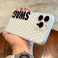 White Wave Point Swag Ins Style Silicone Case For Iphone 14 13 12 17 16 Plus 15 11 Pro Max Trendy Aesthetic Back Cover iphone 14 Pro gryna