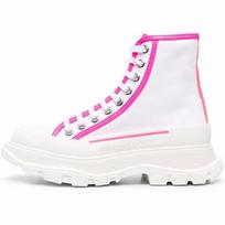 (WMNS) Alexander McQueen Tread Slick Lace-Up Boots 'White Pink' Women's 697082W4MV59895 EU 35 pink