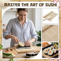 Bamboo Sushi Rolling Mat with Rice Paddle Set for Homemade Sushi Making Kitchen Tool Traditional Japanese Style One Size gray