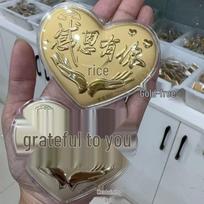 Shuibei 24K Gold Heart-Shaped Disc: Luxury Gift for Girlfriend beige