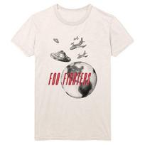 Foo Fighters T-Shirt UFO & Planes Rock Official New Beige 4XL white