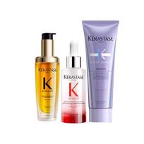 Kerastase toiletry set Dual-function Three-piece set: Camellia hair care essential oil 75ml + vitality ginger essence 90ml + hydrating hair mask 250ml ruda
