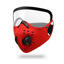 Anti-Haze Dust-Proof Wind-Proof And Warm Bicycle Mask With Air Valve And Cycling Goggles One-Piece Cycling Face Mask raudona