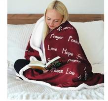 Compassion Blanket Strength Courage Super Soft Warm Hugs, Get Well Gift Blanket Plush Healing Thoughts Positive Energy Love Hope Size: 75*100cm, Weight: 230 GSM black