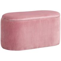 Bench, Bench with Storage, Upholstered Bench Ottoman, Retro Design, Velvet Look, 81 cm x 40 cm x 41 cm, Dusty Pink 81 x 40 x 41 cm rožinė