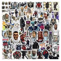 10/30/60pcs Funny Skibidi Toilet Graffiti Stickers Aesthetic Waterproof Decals Laptop Motorcycle Car Cartoon Sticker Toys Gifts gray