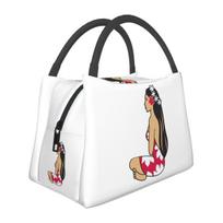 Hinano Tahiti Insulated Lunch Bag for Women Bento Storage Food Boxes Portable Container Cooler Thermal Lunch Box Tote One Size white