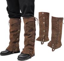 Cross Gabriel Sud Medieval Gaiter Boots - Renaissance Cosplay Shoe Covers One size (adjustable) black