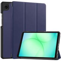 Funda For Samsung Galaxy Tab A11 8.7 inch Case PU Leather Tri-Folding Stand Back Tablet Cover SM-X130 SM-X133 X135N/G Cover Tab A11 8.7 2025 tamsiai mėlyna spalva