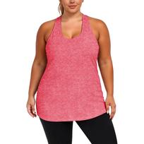 Women's Plus Size Asymmetrical Cross Yoga Tank Top - Casual Sleeveless Workout Top XXL