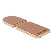 Wooden Foot Stretch LowProfile Balance Board with Cork Surface NonSlip Ankle Stretcher for Yogis, brown