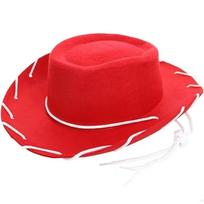 Solid Color Western Cowboy Hat Felt Top Hat Retro Jazz Hat  Costume Accessories raudona