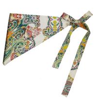 Tassel Floral Triangular Belt Embroidered Printing Bohemia Wide Waistband  Streetwear Style1 beige