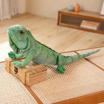 Gyvas žalias / rudas iguanos driežo figūrėlės modelis Mielas roplio driežo pliušiniai žaislai Imitacinis gyvūno minkštas lėlės berniukų dovanos 65cm tamsiai žalia spalva