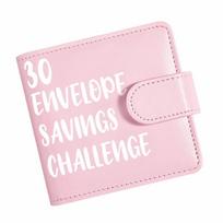 Large Capacity Small Binder with Cash Envelopes PU Leather 30 Envelope Challenge Binder  School rožinė