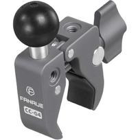FANAUE Handlebar Base Mount Strong Rod Clamp with 1'' Ball for Rails 0.5  to 2.0  in Diameter, Compatible with RAM Mounts B Size Double Socket Arm & gray