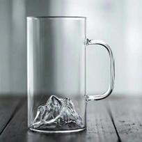 Stiklinė Kūrybinga Kalno Viršūnė Karščiui Atsparus Stiklas Filtravimo Gėlių Puodelis Arbatos Puodelis Guanshan Puodelis su Rankena Arbatos Puodelis 350ml guanshan cup with handle gray