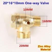 1 vnt. 20x16x10mm oro kompresoriaus atbulinis vožtuvas 3-portis oro kompresoriaus jungtis oro kompresoriui zinc alloy