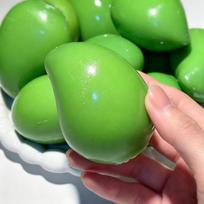 Handmade Color Changing Mango Squishy Stress Ball, Crispy Squeeze Fidget Toy, ASMR Sensory Stress Relief Toy for Kids Adults green