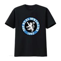 Casual Print Oversized Real McKenzies Rock Band Canadian T shirt Kawaii Clothing 1992 Lion Logo S black