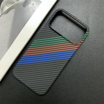 Case For POCO F8 Ultra Pro Stylish Color-Blocked Thin Carbon Fiber Textured PC Cover For Poco F 8 Ultra Shockproof Bumper Funda POCO F8 Pro