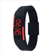 Silicone Kids Sports Wristwatches Electronic Watch Touch Digital Watch LED Touch Wrist Watch #2 black