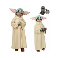 (M) Baby Yoda Žvaigždžių karai Vaikų Helovino Cosplay Kostiumas Pilnas komplektas S beige